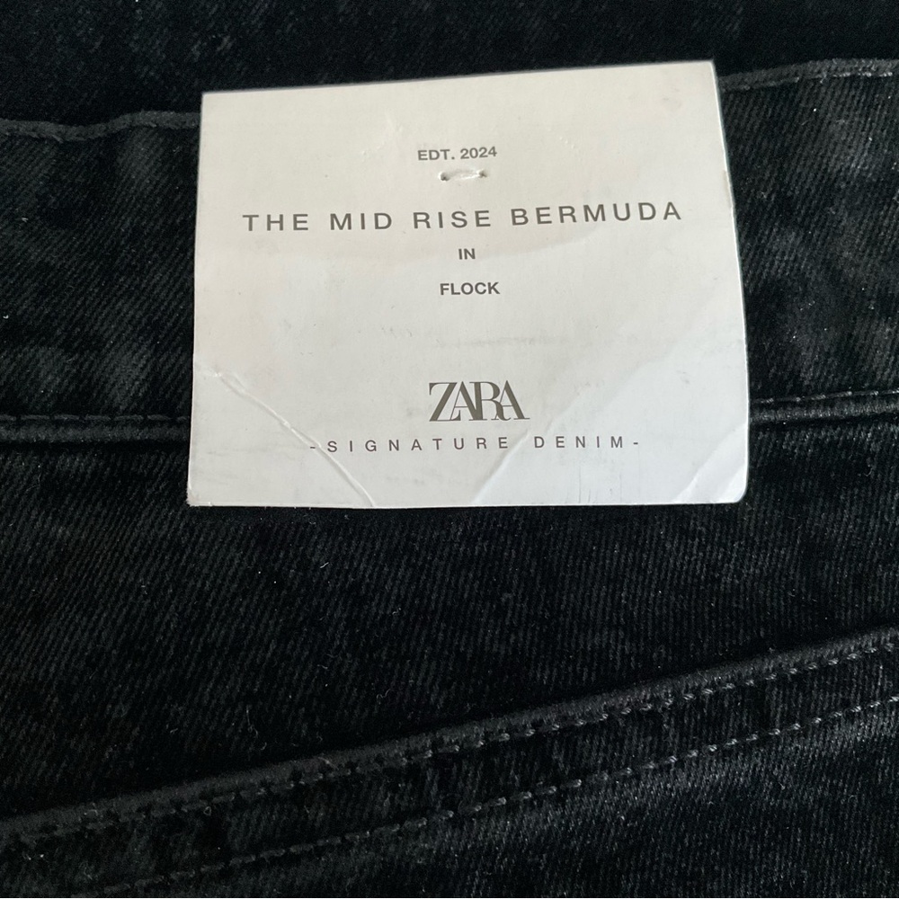 NWT Zara Woman Collection The Mid Rise Bermuda in Flock - Picture 12 of 13